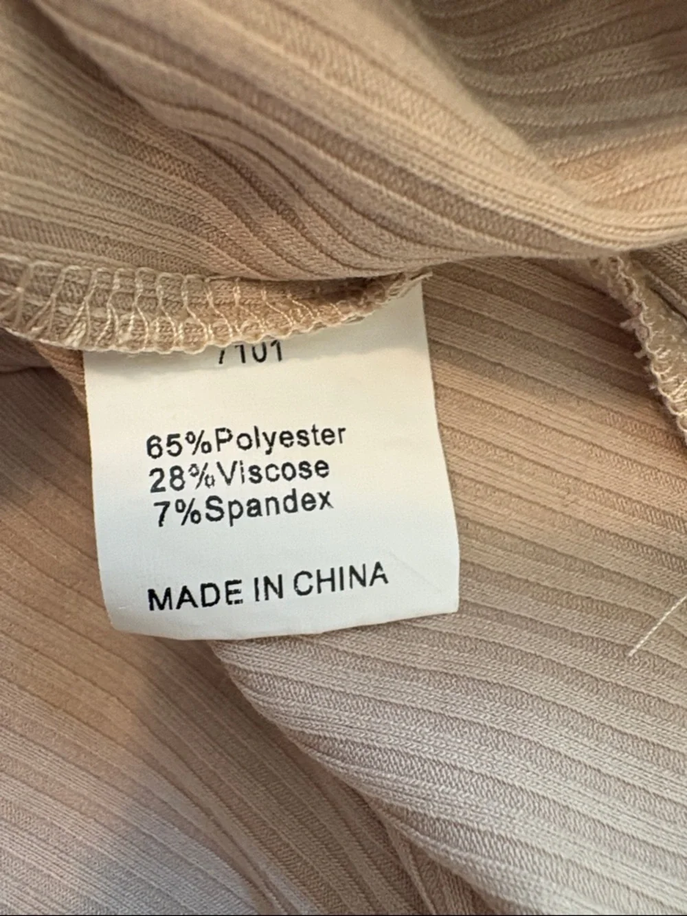 Women's Small Ribbed Long Sleeve Crop Top & Pants Loungewear Set in Beige - Picture 6 of 10